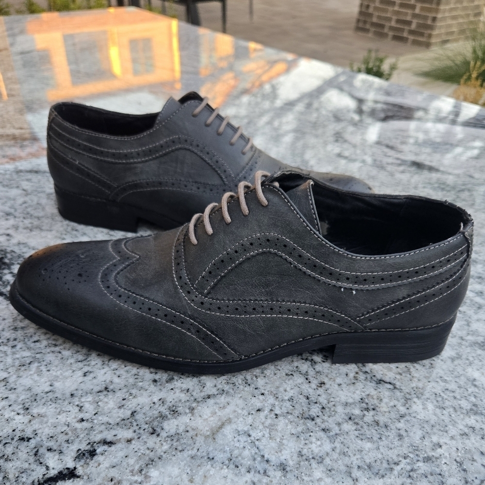Perry Ellis Portfolio Welton Dress Shoes Men's Size 9 M Charcoal Gray